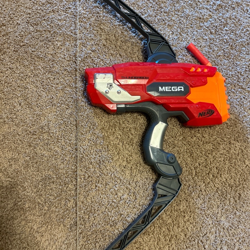 Nerf Mega ThunderBow Sling Fire Thunder Bow Blaster Archery w/ 6 Arrows Darts